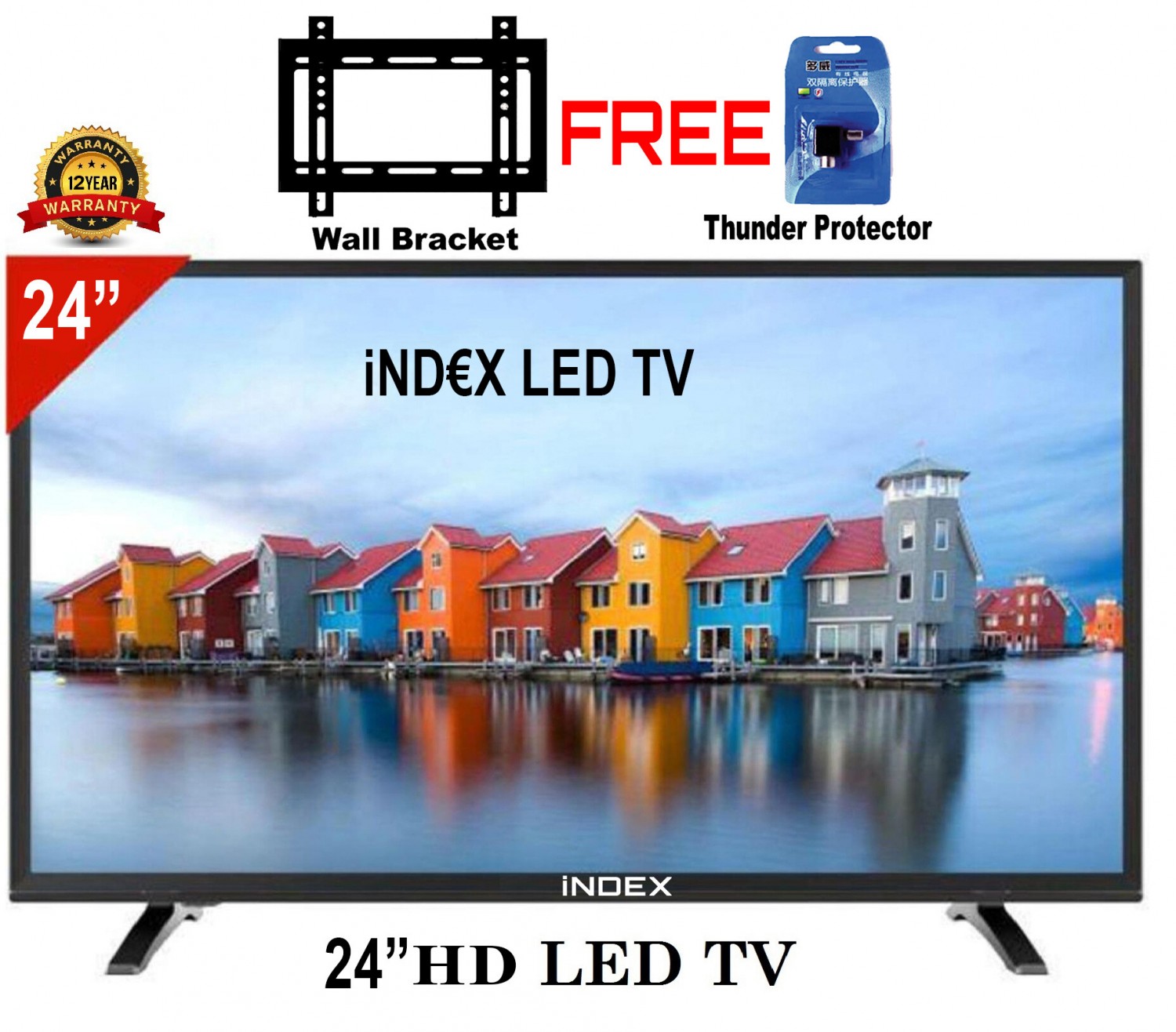 24'' INDEX HD LED TV (4K SUPPORTED) Index 24" ULTRA SLIM HD LED TV 4k supported