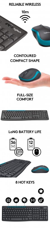 Logitech MK275 Wireless Keyboard and Mouse Combo