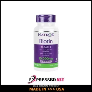 Natrol Biotin 10000 Mcg Promotes Hair, Skin & Nails (From- USA)
