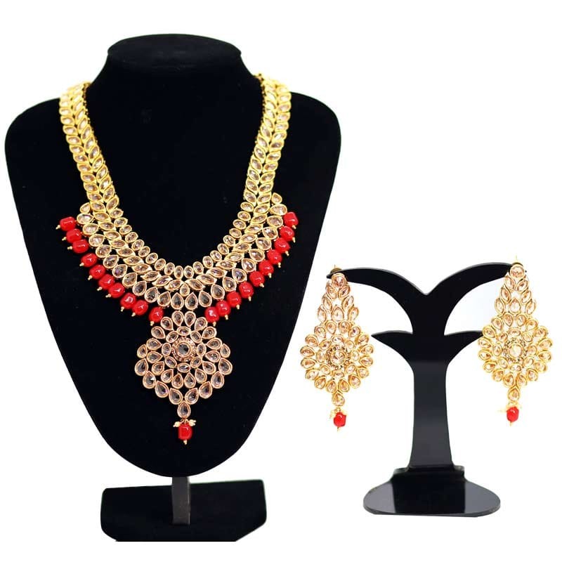 Golden Kundan Jewellery Set For Women