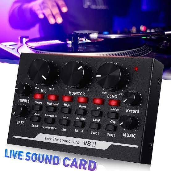 V8S Phone Microphone Live Usb External Sound Card For Mobile Computer Audio Interface Sound Card With Bluetooth Good effect and easy to use