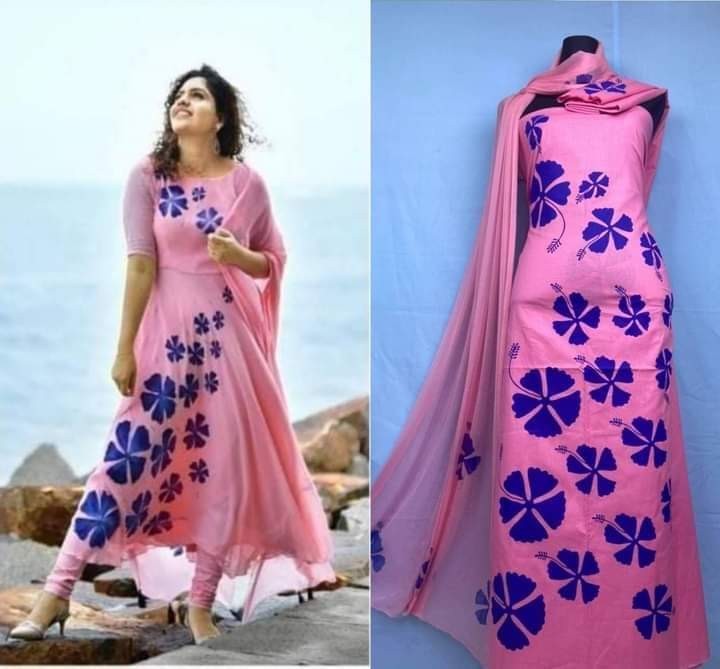 Unstitched Cotton Block Printed 3 Pieces for Women
