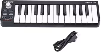 Worlde Easykey 25 Portable Electronic MIDI Keyboard Mini 25 Key USB MIDI Controller