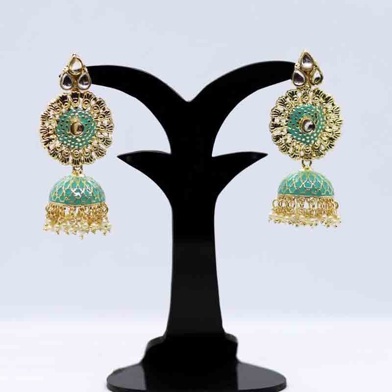 Gold Plated Earring Stone Jhumka