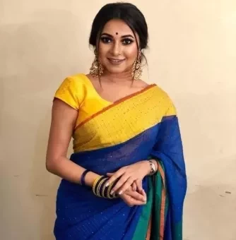 Chumki Sarees For Women Blue Yellow Red