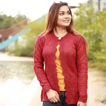 Exclusive Hand Knit Fashionable Stylish and Comfortable Short Cardigan for Women Free Size