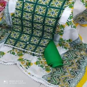 Pure cotton 3 piece with ari work