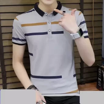 Gray Cotton Polo T-Shirt For Man BY Sowad Fashion House Code-1005