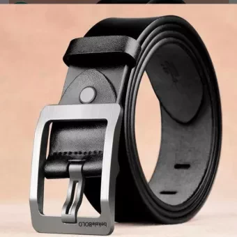 Black Belt Artificial Leather Belt For Men