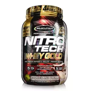 MUSCLETECH NITROTECH 100% WHEY GOLD, COOKIES AND CREAM, 2.2 LBS