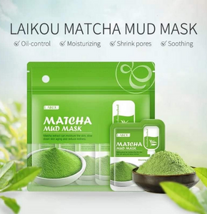LAIKOU 7pcs Matcha Green Clay Mud Face Mask Anti-Wrinkle Night Facial Packs dark circle Moisturize Anti-Aging Mask Skin Care