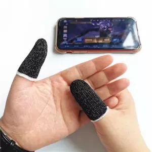 1 Pair Breathable Mobile Finger Sleeve Press Trigger Game Controller Sweatproof Gloves for PUBG Mobile Gaming