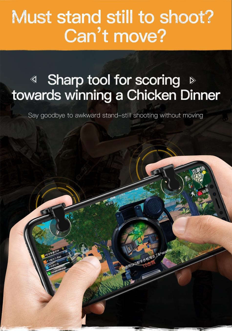 PUBG New Trigger Baseus Red Dot Mobile Gaming Controller - Black