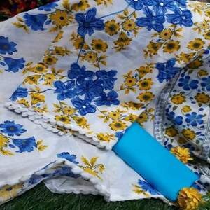 Pure cotton 3 piece with ari work