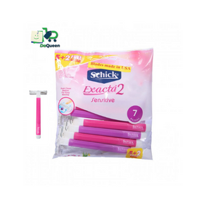 SCHICK Exacta 2 Sensitive disposable razor For women with Aloe &Vitamin E (7 Pcs)