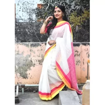 Exclusive Design Tangail Tat Cotton Chumki Saree For Women