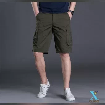 Cyan Mans Comfortable Cotton Cargo Shorts Half Pants