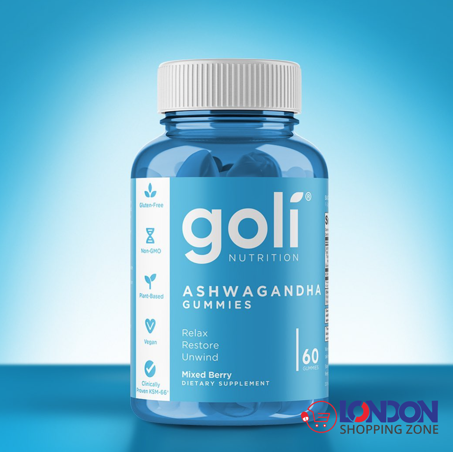 Goli Nutrition Ashwagandha Gummy Mixed Berry 60 Count USA