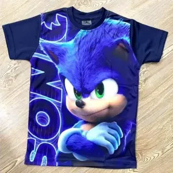 Sonic 3D Printed T-Shirt For Kids/Sonic Costume/Sonic Dress/Sonic/Birthday Gift