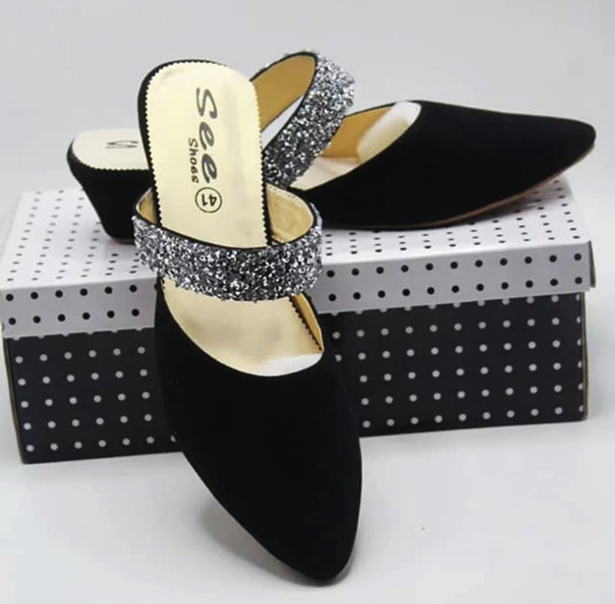 Fashionable Box Balance Heel Nagra for Women