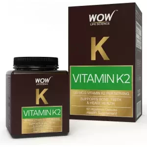 WOW Vitamin K2 100mcg (support bone and teeth health and immune responses) - India