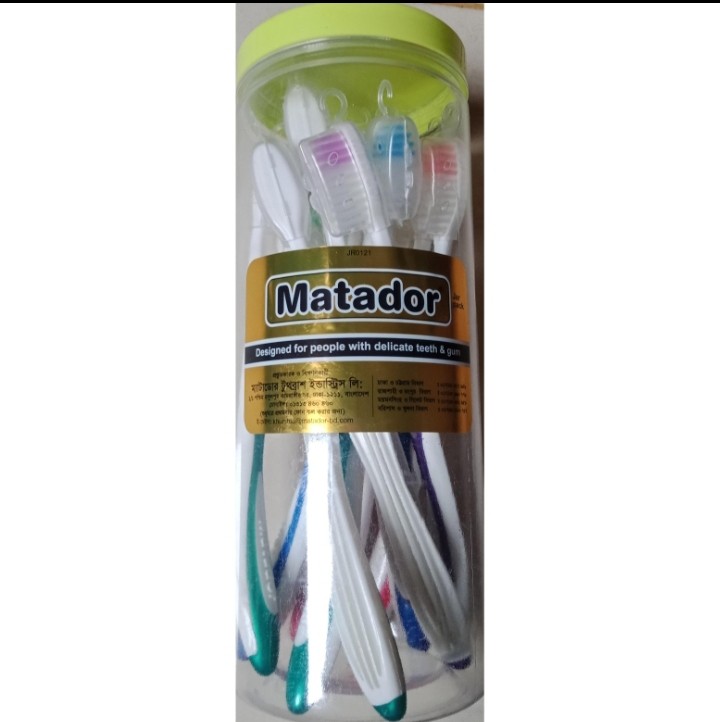 12-pcs,Matador Toothbrush 1-jar