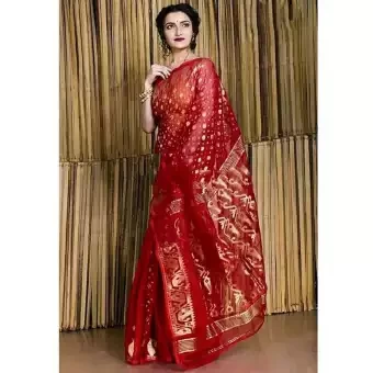 Women's Multicolour Muslim Silk Sharee Without Blouse Piece