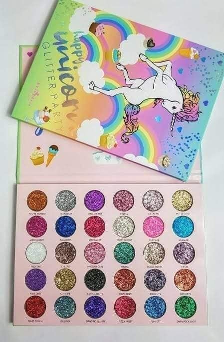 party like a glittery unicorn creamy eyeshadow platte( 30)color