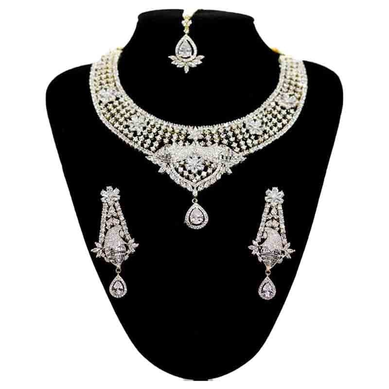 Exclusive AD Necklace with Earrings for Women