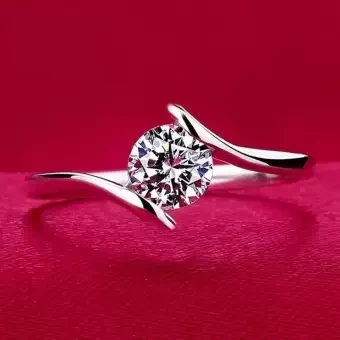 Lovely Silver Color Open Adjustable Ring Crystal Heart Square Finger Rings Wedding Party