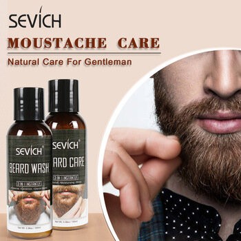 Sevich 100ml Beard Wash for Men Beard Shampoo Mustache Wash Moisturizing Smoothing Gentlemen Beard Care