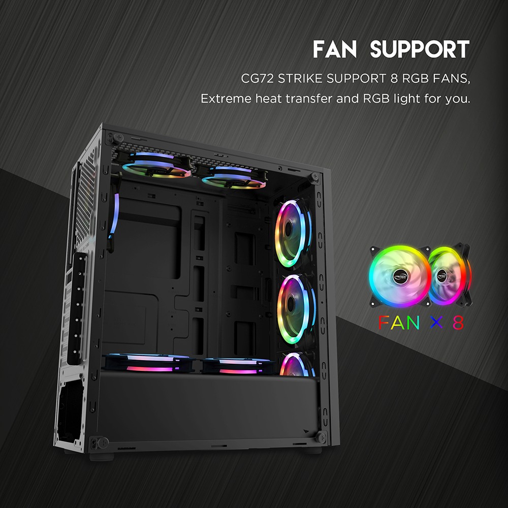 FANTECH STRIKE CG72 RGB Middle Tower Case, GAMING Cpu Case