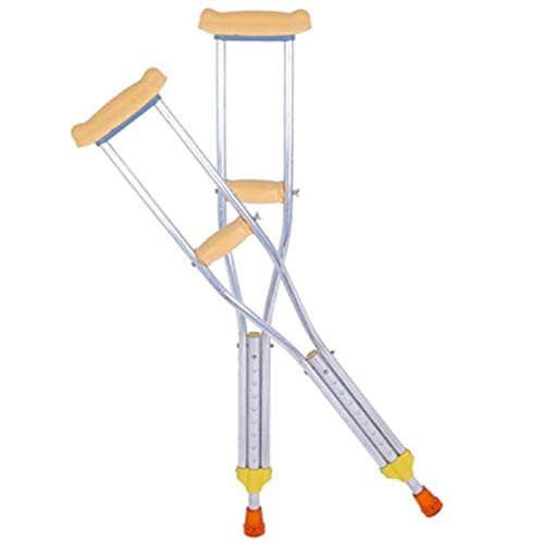 Lightweight Adjustable Crutches Walking stick Silvery Ductile Metallic Medium 5.2 TO 6 FT (PAIR 2 PIECE)