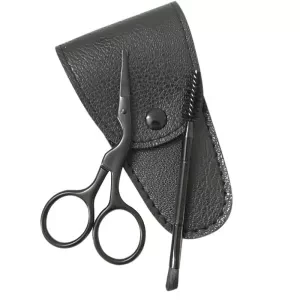 BANXEER Beard Beauty Stainless Steel Round Head Safety Small Scissors Curved Tip Eyebrow Scissors Beard Beauty Shear Scissors