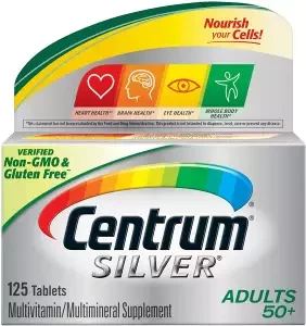 Centrum Silver Multivitamin for Adults 50 Plus, Multivitamin/Multimineral Supplement with Vitamin D3, B Vitamins, Calcium and Antioxidants, 125 Count, USA