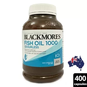 BLACKMORES Fish Oil 1000mg, Omega 3 EPA DHA, Improve Heart, Bone & Joint Health, helps Lower Cholesterol, 400 Caps, Australia, Expiry: 06/2023