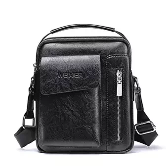 EverToner Men Messenger Bag PU Leather Sling Shoulder Crossbody Men Bag Handbag Men Casual Business Fashion Bag