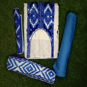 Pure cotton 3 piece with ari work