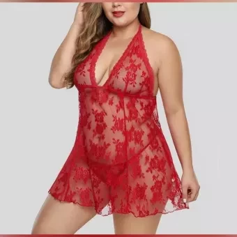Sexy Women And Girls Nightgown Sleepwear Night Dress Nightie Babydoll Chemise Nightdress Baby Doll Nighty Sleep Shirt Ladies Lingerie Robe (S71Red)