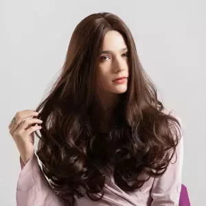 26 Inch Long Straight Dark Brown Wigs for Women