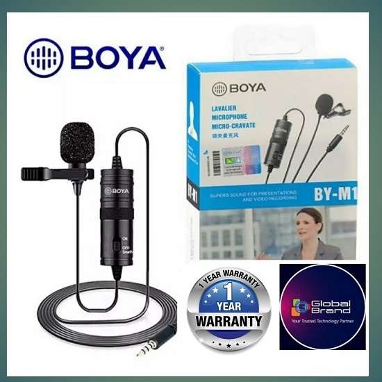 BOYA BY M1 Microphone Boya Professional Microphone For Mobile & Dslr - Black