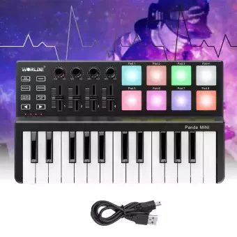 Worlde Panda mini Portable Mini 25-Key USB Keyboard and Drum Pad MIDI Controller