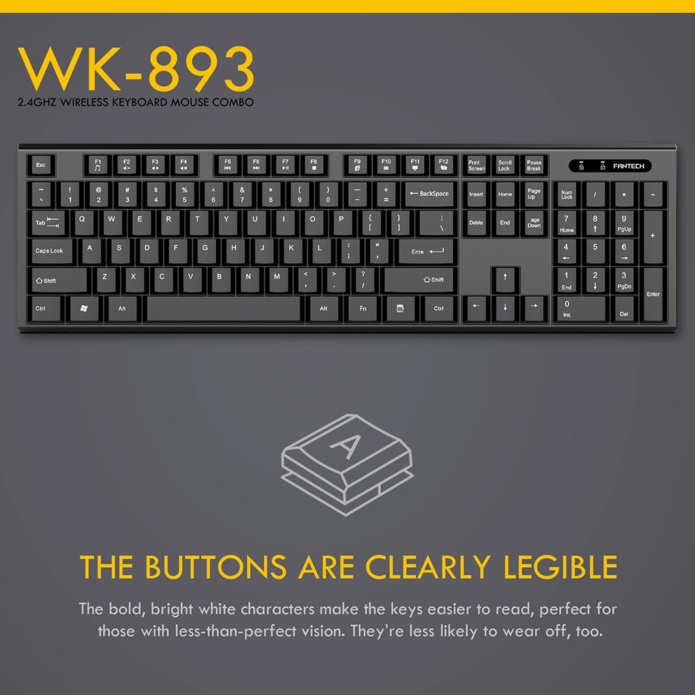 FANTECH WK-893 Wireless Keyboard Mouse Combo