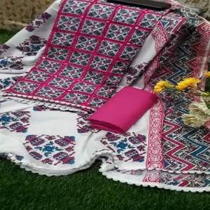 Pure cotton 3 piece with ari work