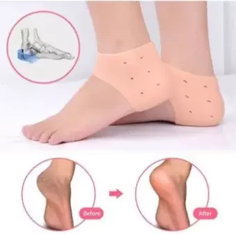 2 pieces of a pair, Silicone Gel Heel Socks Insoles for Dry Hard Cracked Heel Repair Pad, Swelling & Pain Relief, Plantar Fasciitis For Foot Care