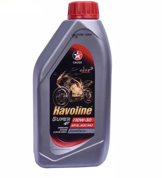 Havoline Super 4T SAE 10W 30 (API SN JASO MA2) - Motorcycle Engine Oil- 1L