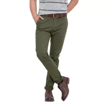 Nazara Slim-Fit Chino Gabardine Pants - Olive
