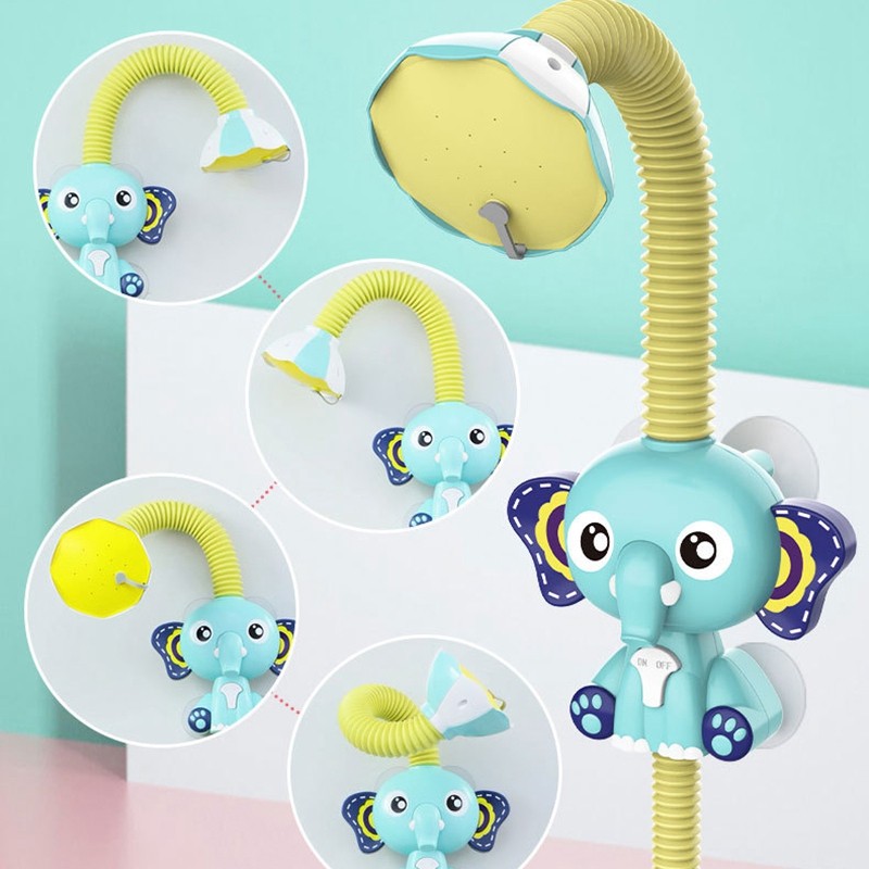 Baby Elephant Electric Shower Children's Bathroom Cartoon Baby Elephant Automatic Water Spray Shower Water Toy