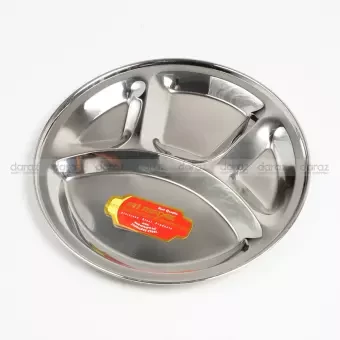 Stainless Steel Divided Plate 31 cm 1 Piece Silver