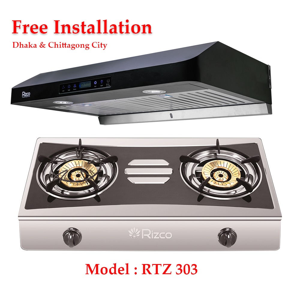 Buy Rizco Kitchen Hood HY7178C76 - 28 Inch Get Free Rizco Gas Burner RTZ 303/305/307